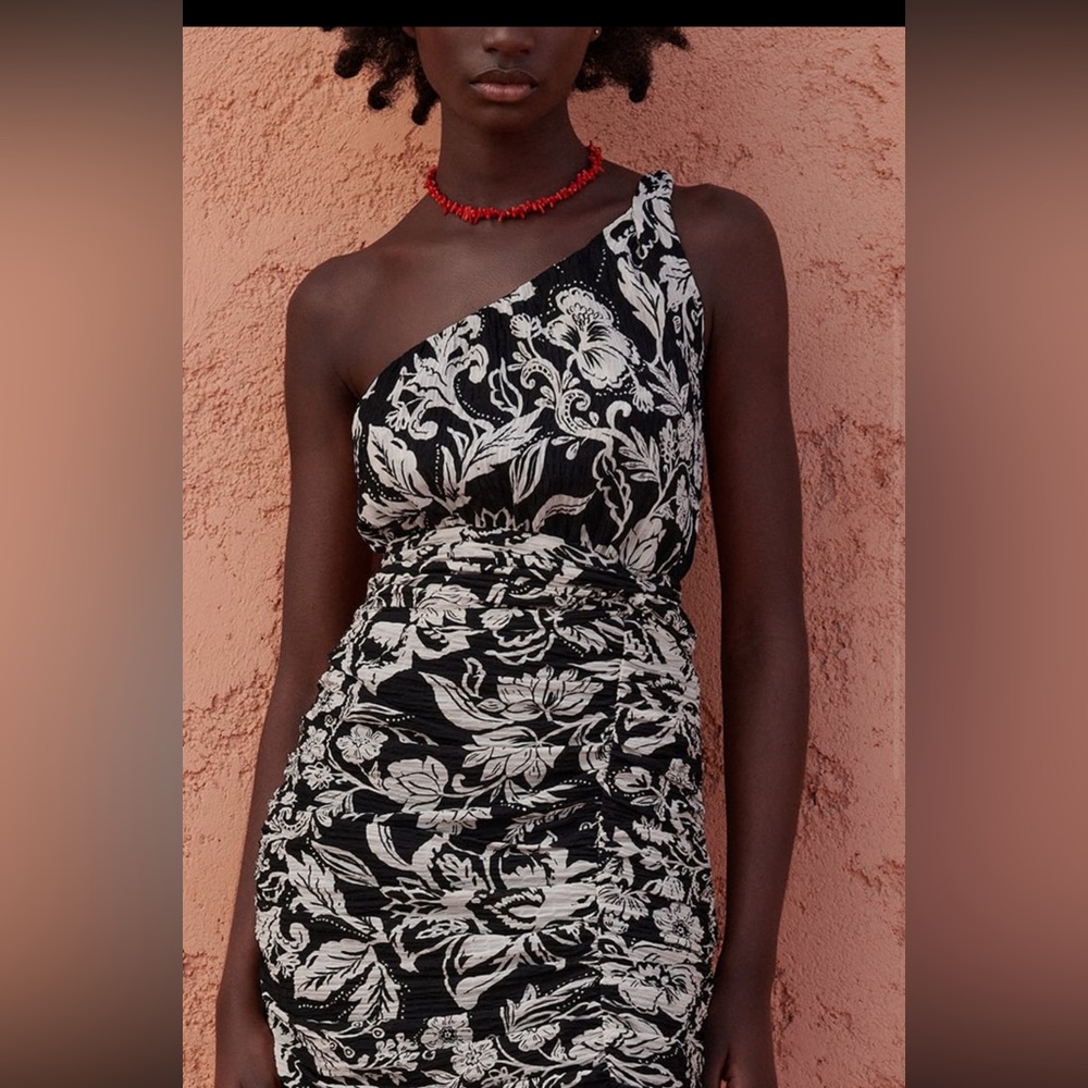 Zara printed asymmetric dress